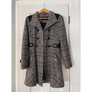 Guess Los Angeles Plaid Pea Coat